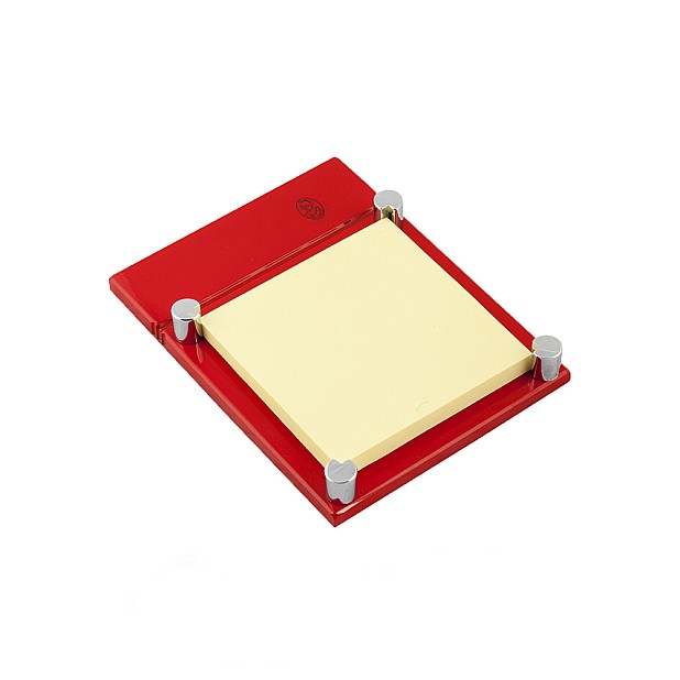 El Casco Shiny Chrome & Red Post-it Holder