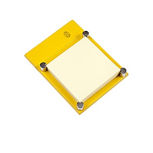 El Casco Shiny Chrome & Yellow Post-it Holder