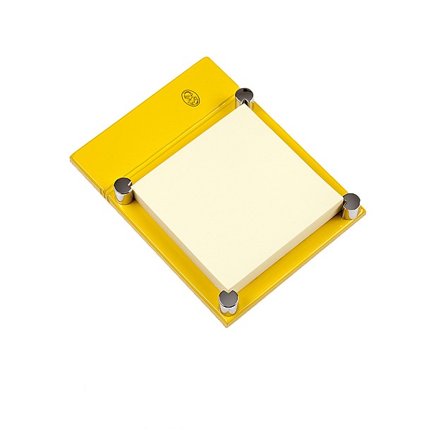 El Casco Shiny Chrome & Yellow Post-it Holder