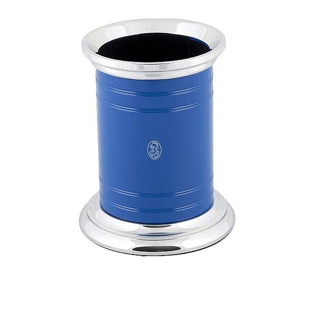 El Casco Shiny Chrome & Blue Pen Holder