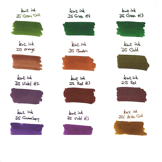 KWZ Iron Gall Ink - Garrafas de Tinta (21 cores)