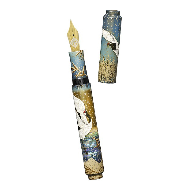 AP Limited Editions Maki-e The Writer The Dancing Cranes of Hokkaido Caneta de Tinta Permanente