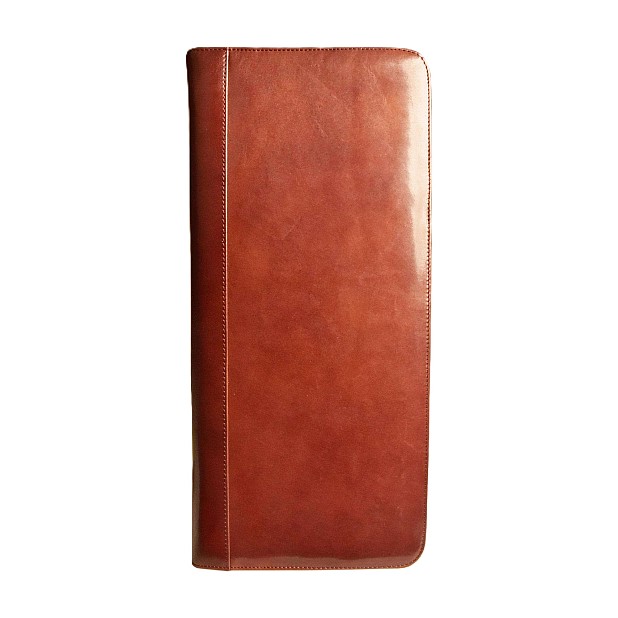 Aston Leather Cognac Collector's Zippered Pen Pouch (Fortyfold)