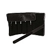 Aston Leather Black Roll Up Pen Pouch (Fivefold)