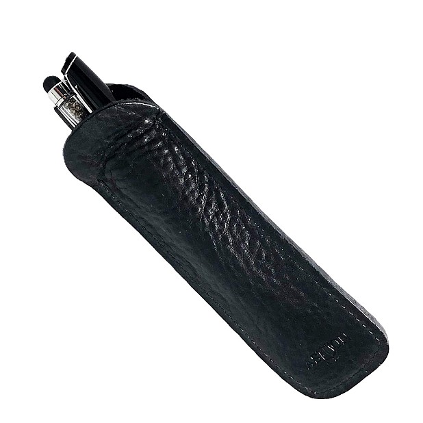 Aston Leather Black Pen Sleeve (Double)