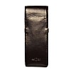 Aston Leather Black Soft Flap Pen Pouch (Triple)