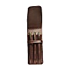 Aston Leather Brown Soft Flap Pen Pouch (Triple)