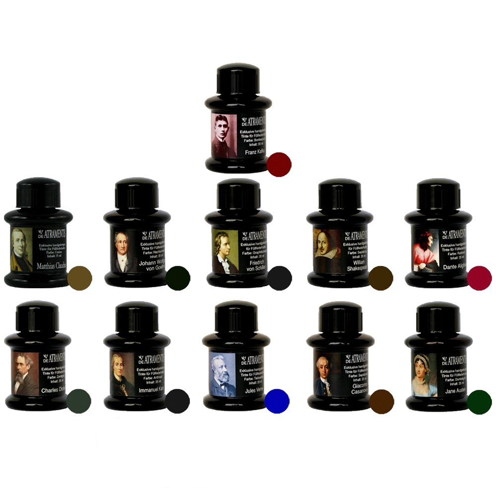 De Atramentis Important People Writers Ink Ink Bottle 22 colors