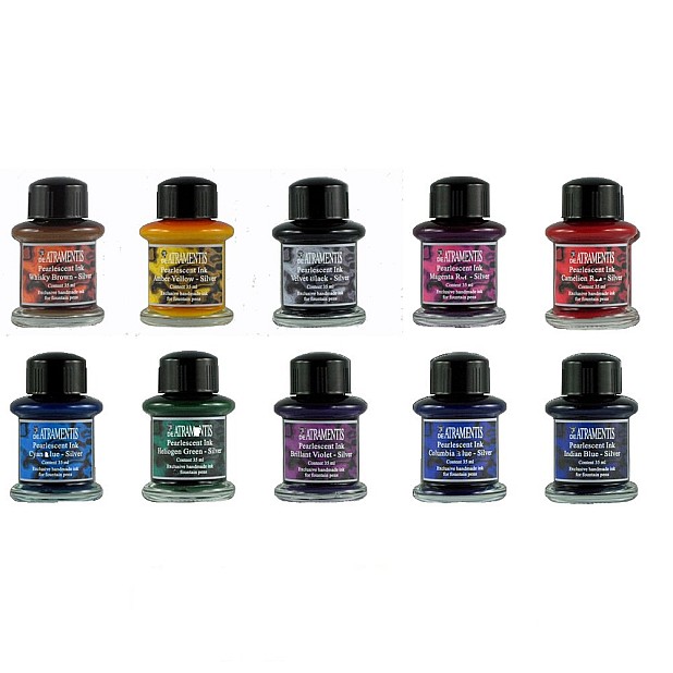 De Atramentis Pearlescent Silver Ink - Ink Bottle (10 colors)