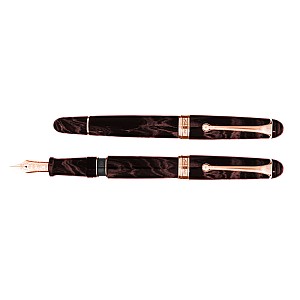 Aurora 88 Ebonite Marbled Cognac RGT Fountain Pen - Goccia CF