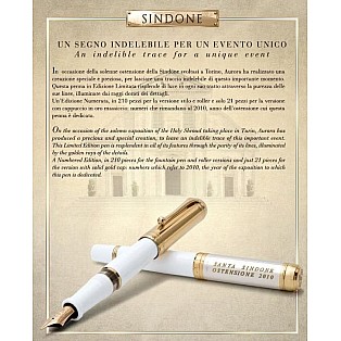 Aurora Sacra Sindone White and Sterling Silver Limited Edition Pióro Wieczne