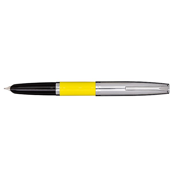 Aurora Duo Cart Yellow and Chrome Caneta de Tinta Permanente