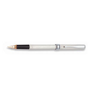 Aurora Magellano Solid Sterling Silver Linear Guilloche Stylo Plume
