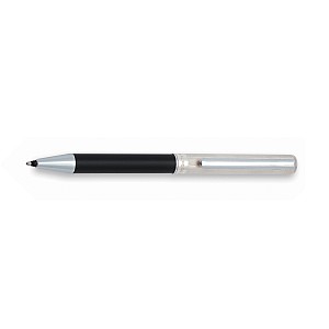 Aurora Magellano Shorty Solid Sterling Silver Linear Guilloche and Black Ballpoint