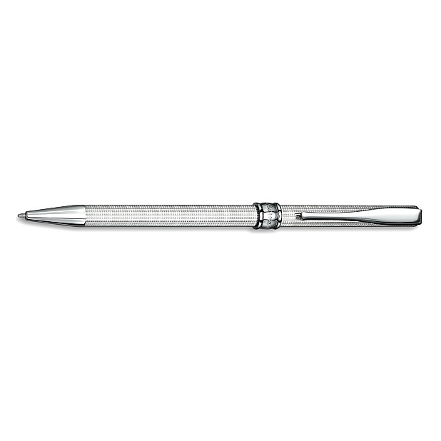 Aurora Magellano Solid Sterling Silver Barley Guilloche Ballpoint