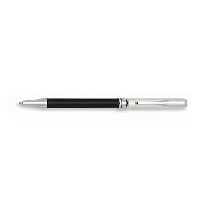 Aurora Magellano Solid Sterling Silver Linear Guilloche and Black Ballpoint