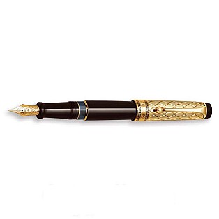 Aurora Optima Riflessi Black and Gold Caneta de Tinta Permanente