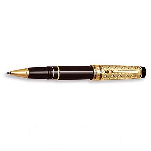 Aurora Optima Riflessi Black and Gold Rollerball
