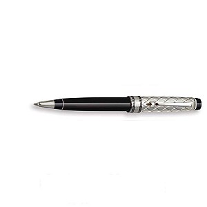 Aurora Optima Riflessi Black and Sterling Silver Ballpoint