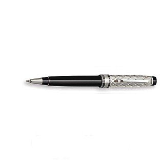 Aurora Optima Riflessi Black and Sterling Silver Esferográfica