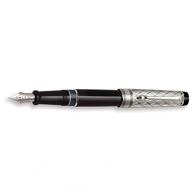 Aurora Optima Riflessi Black and Sterling Silver Fountain pen