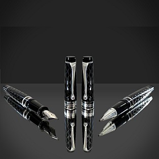 Aurora Optima Rombo Guilloché Black CT Ballpoint