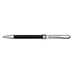 Aurora Magellano Solid Sterling Silver Barley Guilloche and Black Ballpoint
