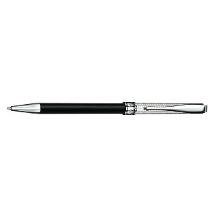 Aurora Magellano Solid Sterling Silver Barley Guilloche and Black Ballpoint