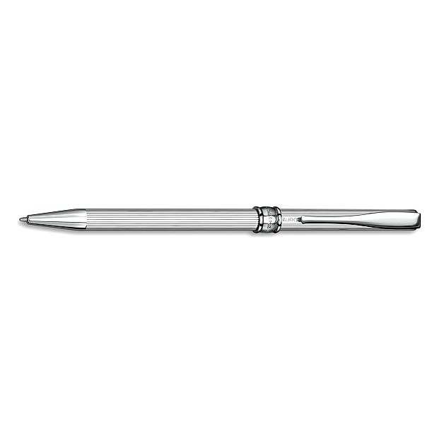 Aurora Magellano Solid Sterling Silver Linear Guilloche Ballpoint