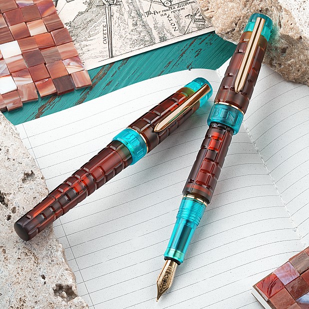 Benu Tessera Ribbon Turquoise GT Stylo Plume