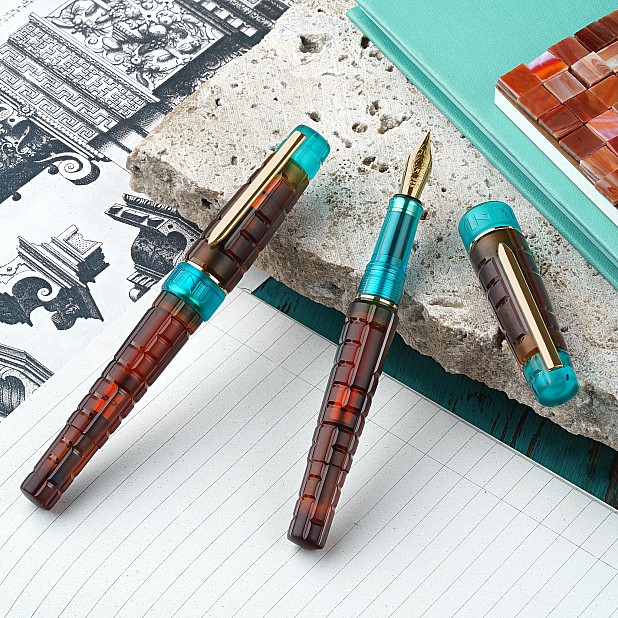Benu Tessera Ribbon Turquoise GT Stylo Plume