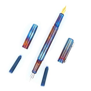 Black Forest Pen ArtisanLine Duo Blued Stainless Steel Fountain pen