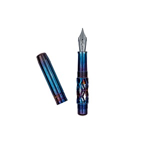 Black Forest Pen Premium Rhombus Minimo Blued Stainless Steel Pluma Estilográfica