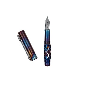 Black Forest Pen Premium Rhombus Minimo Blued Stainless Steel Pluma Estilográfica