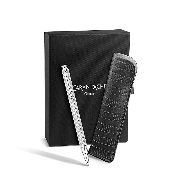 Caran d'Ache Ecridor Damier Grey Silver Bolígrafo Set