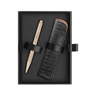 Caran d'Ache Ecridor Damier Rose Gold Kulspetspenna Set