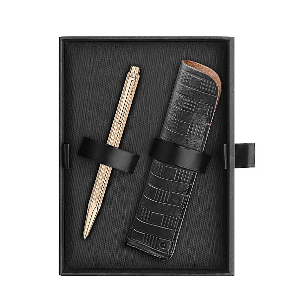 Caran d'Ache Ecridor Damier Rose Gold Balpen Set