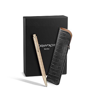 Caran d'Ache Ecridor Damier Rose Gold Kulspetspenna Set