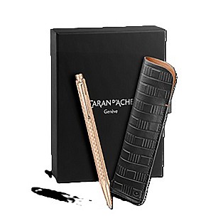 Caran d'Ache Ecridor Damier Rose Gold Ballpoint Set
