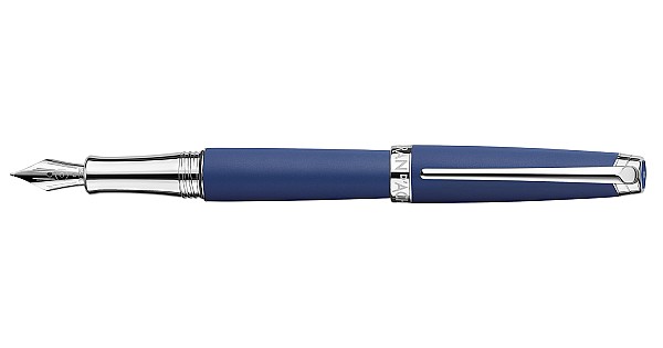 Stylo Roller Caran D'Ache Léman Bleu Laqué - Guilloché Rhodium Occasion