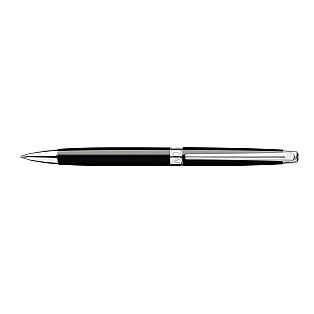 Caran d'Ache Léman Slim Zwart Ebbenhout ST Balpen