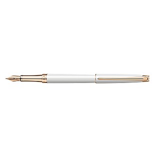 Caran d'Ache Léman Slim White Rose Gold Stylo Plume