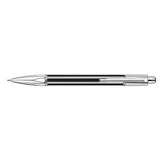 Caran d'Ache Varius Zwarte Chinese Lak Zilver Vulpotlood 0,7mm