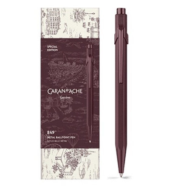Caran d'Ache 849 Toile de Jouy Burgundy Ballpoint