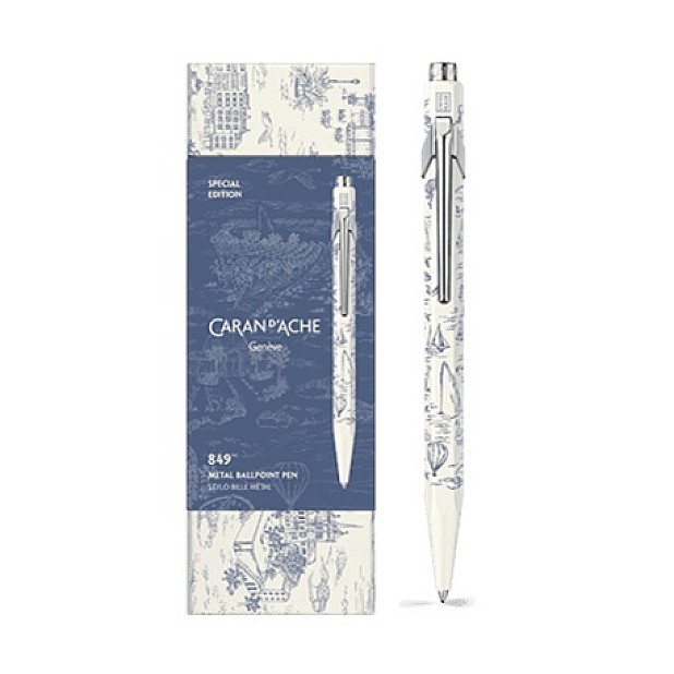 Caran d'Ache 849 Toile de Jouy White Ballpoint