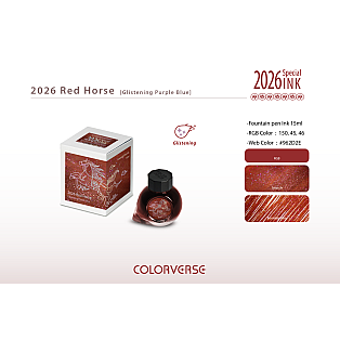 Colorverse 2026 Red Horse Glistening Purple Blue 15 ml. Tintenflasche