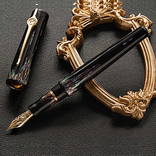 ConCoPens Mother-of-Pearl Lacquer Inlay Aurora Fountain Pen
