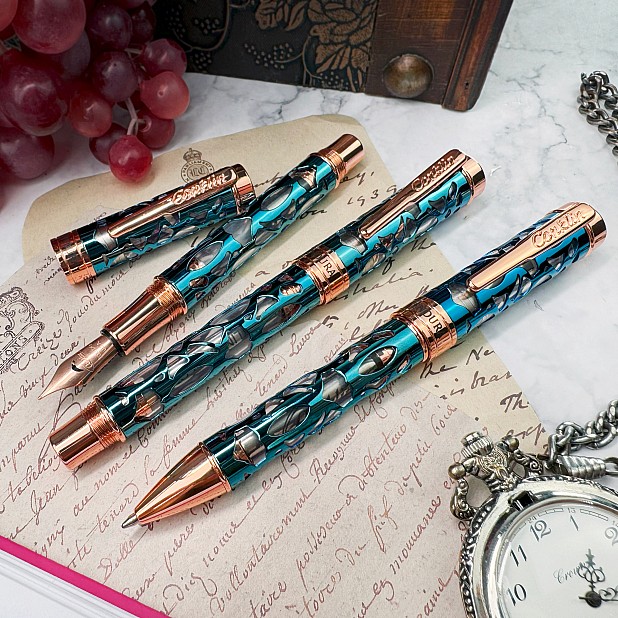 Conklin Endura Deco Crest Demo Blue Rose Gold Bolígrafo