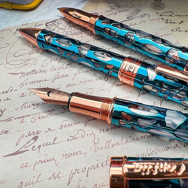Conklin Endura Deco Crest Demo Blue Rose Gold Bolígrafo