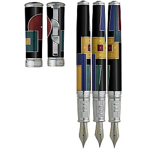 David Oscarson 15th Anniversary American Art Deco Black ST Caneta de tinta permanente